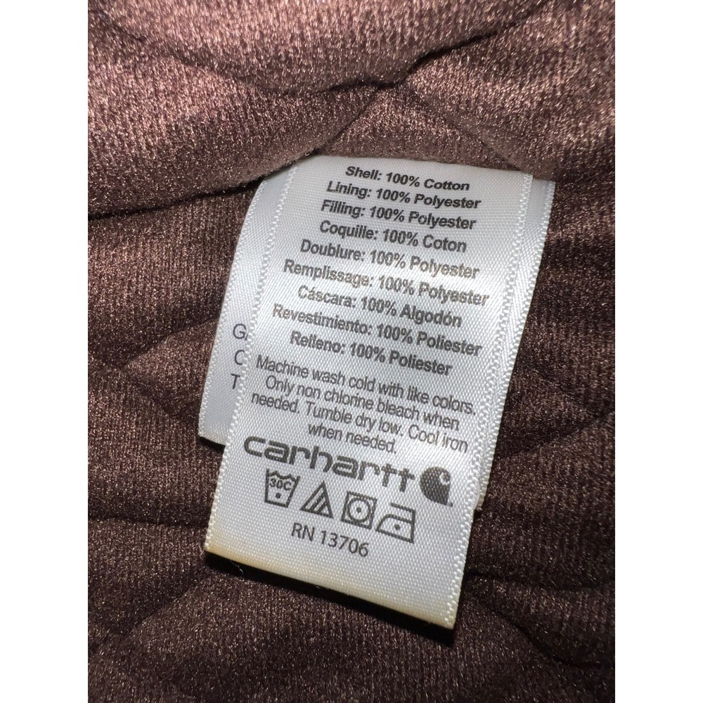 Carhartt Boys Mossy Oak Camo Hooded Duck Canvas Quilted Lined Jacket Size XS 6 - Picture 7 of 7